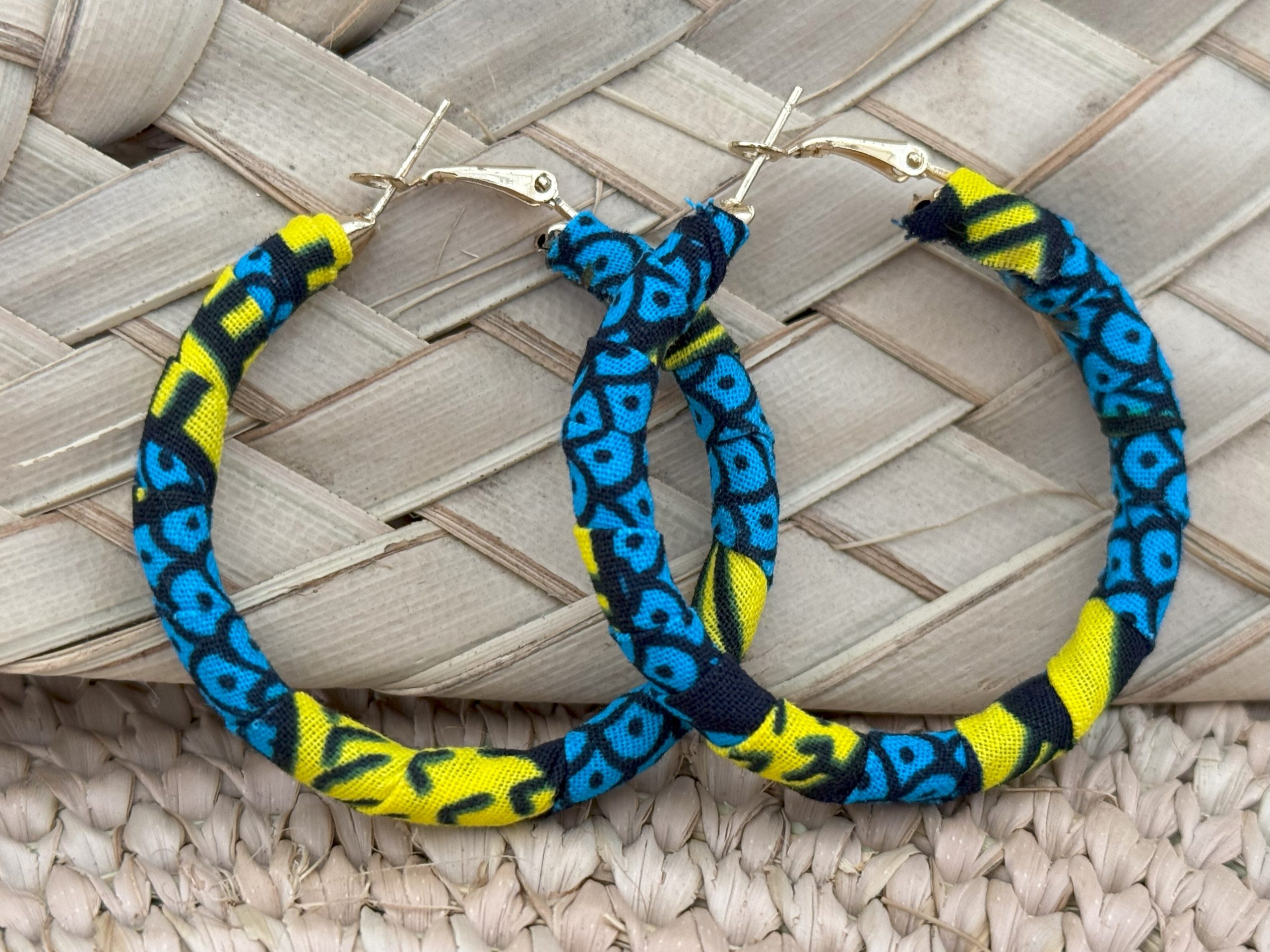 Ensemble collier boucles d’oreilles Bleu Jaune – Image 2