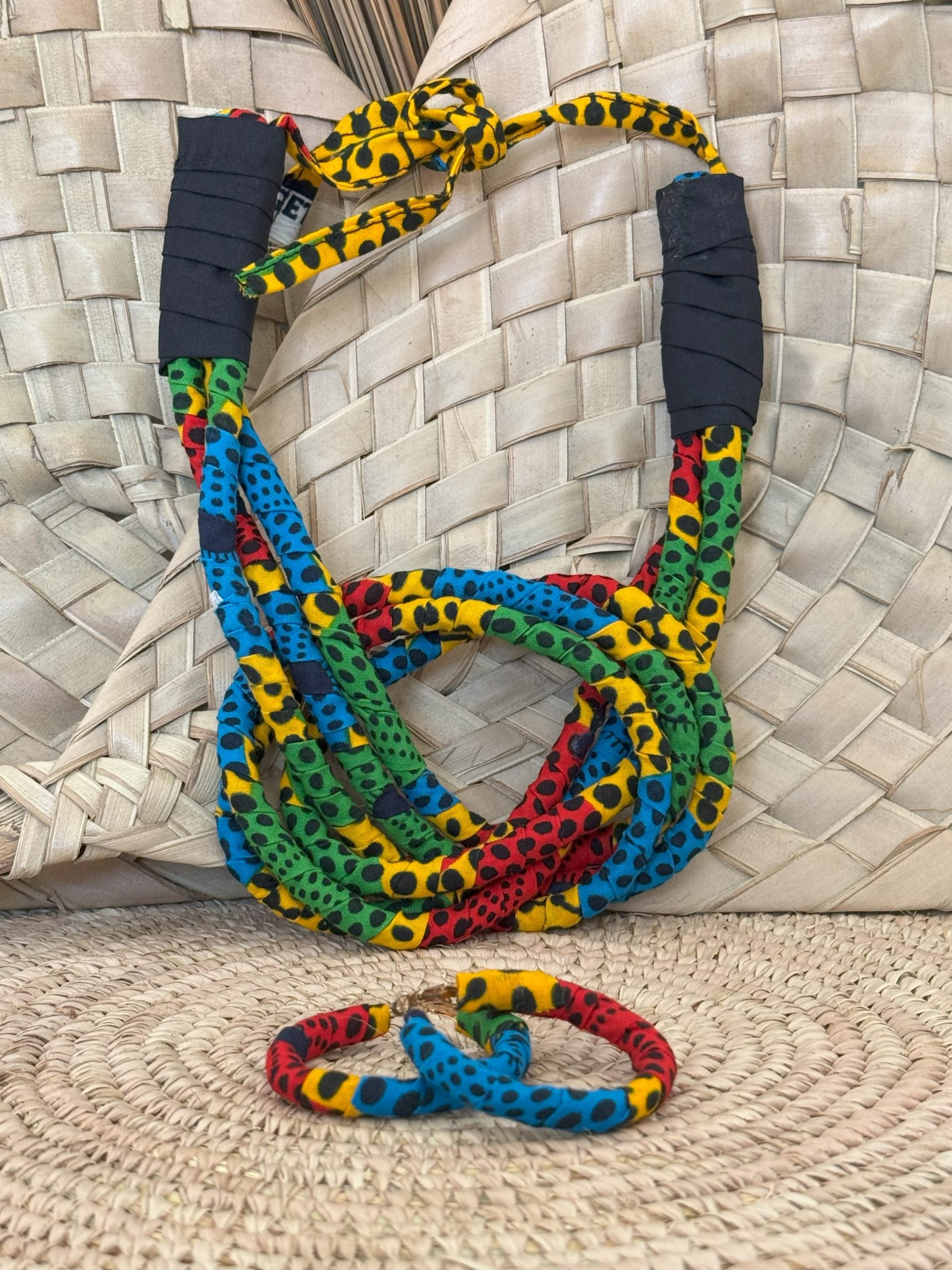 Ensemble collier boucles d’oreilles Bleu Orange Rouge Vert – Image 4