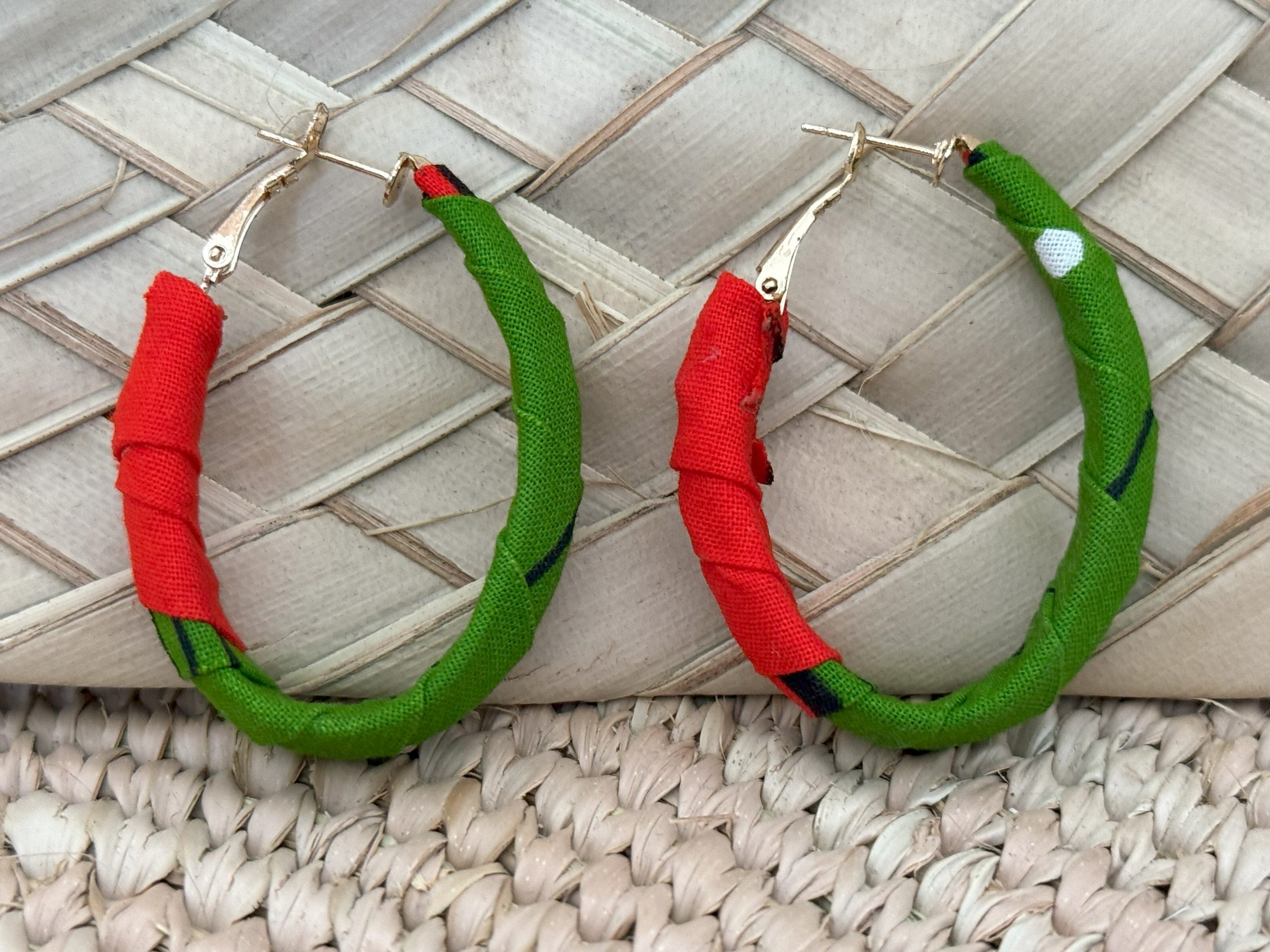Ensemble collier boucles d’oreilles Vert Rouge – Image 6
