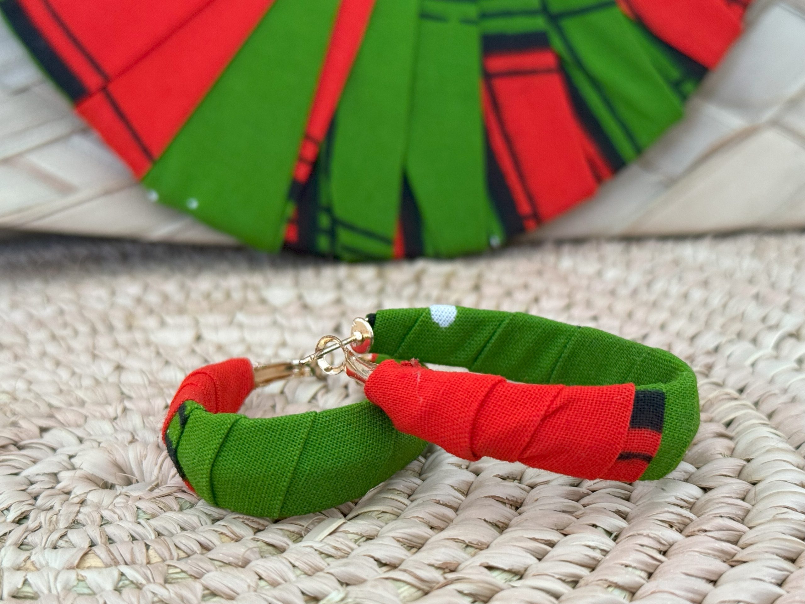 Ensemble collier boucles d’oreilles Vert Rouge – Image 5