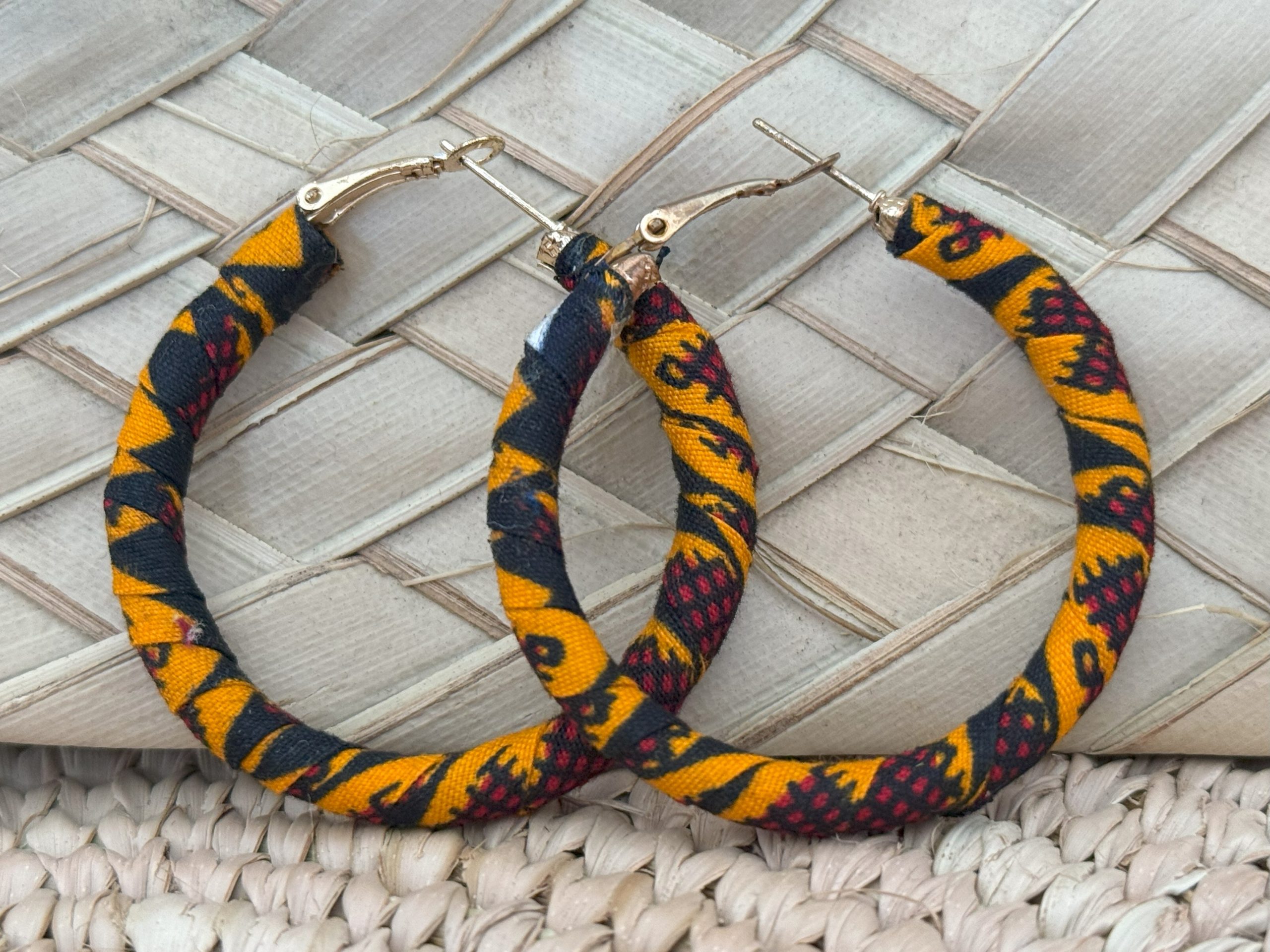 Ensemble collier boucles d’oreilles Orange Rouge Noir – Image 2