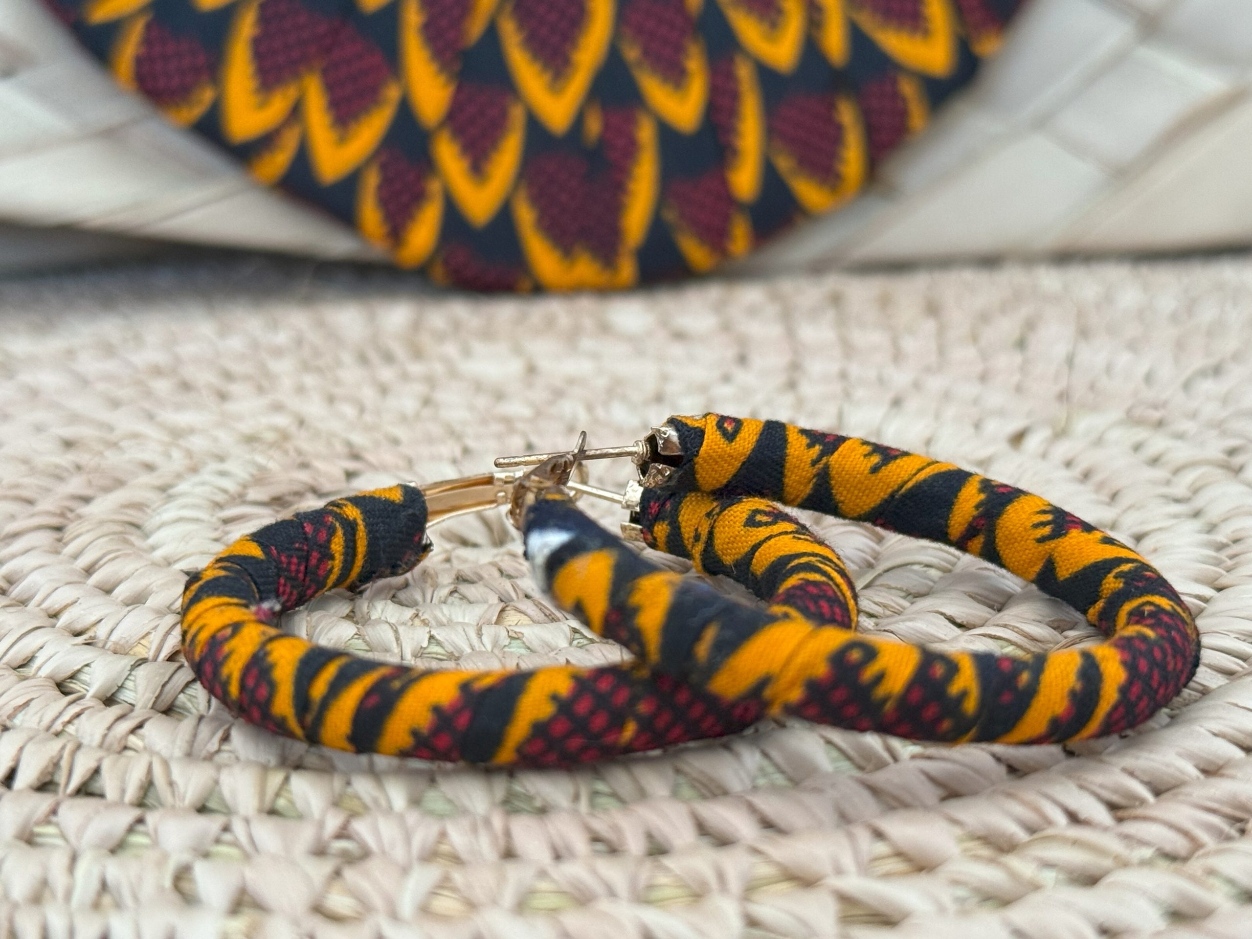 Ensemble collier boucles d’oreilles Orange Rouge Noir – Image 5