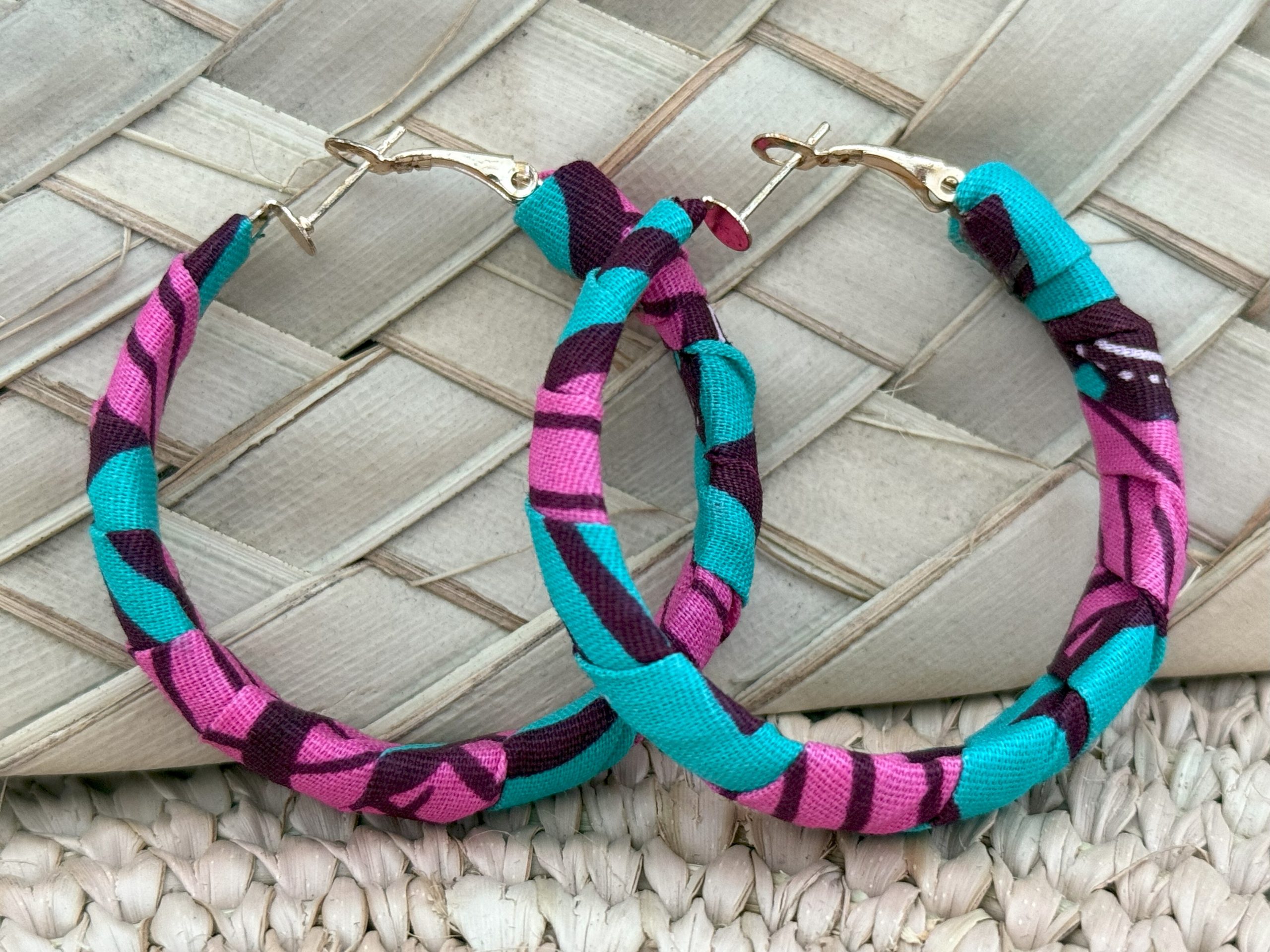Ensemble collier boucles d’oreilles Vert turquoise Violet – Image 2