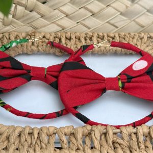 Créoles en nœud papillon Rouge - 9 cm