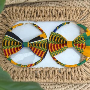 Créoles en nœud papillon Ghanéen – 9 cm