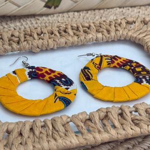 Boucles d'oreilles Jaune moutarde - 6 cm