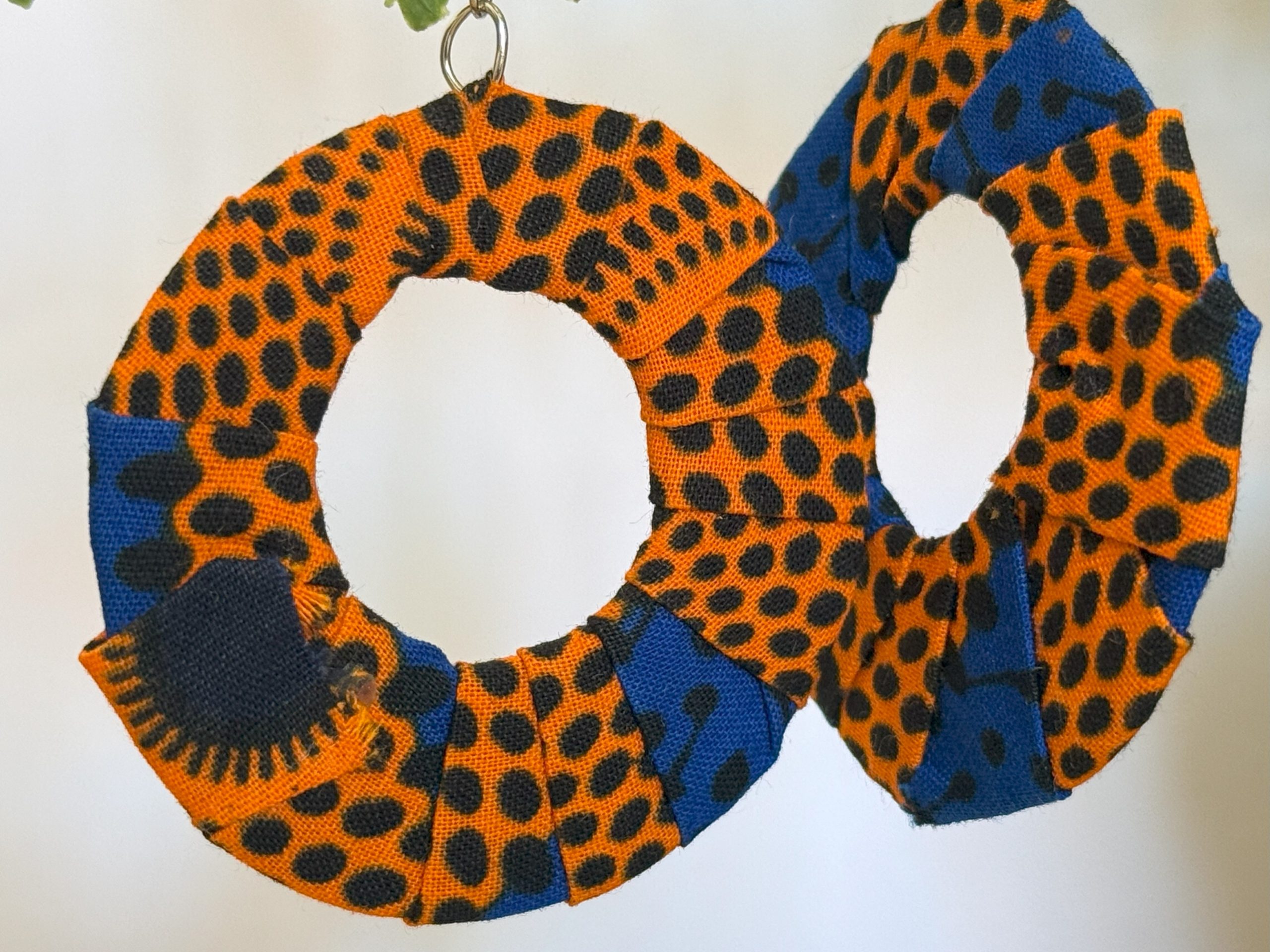 Boucles d’oreilles Orange Bleu – 6 cm – Image 6
