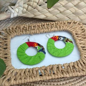 Boucles d’oreilles Vert – 6 cm