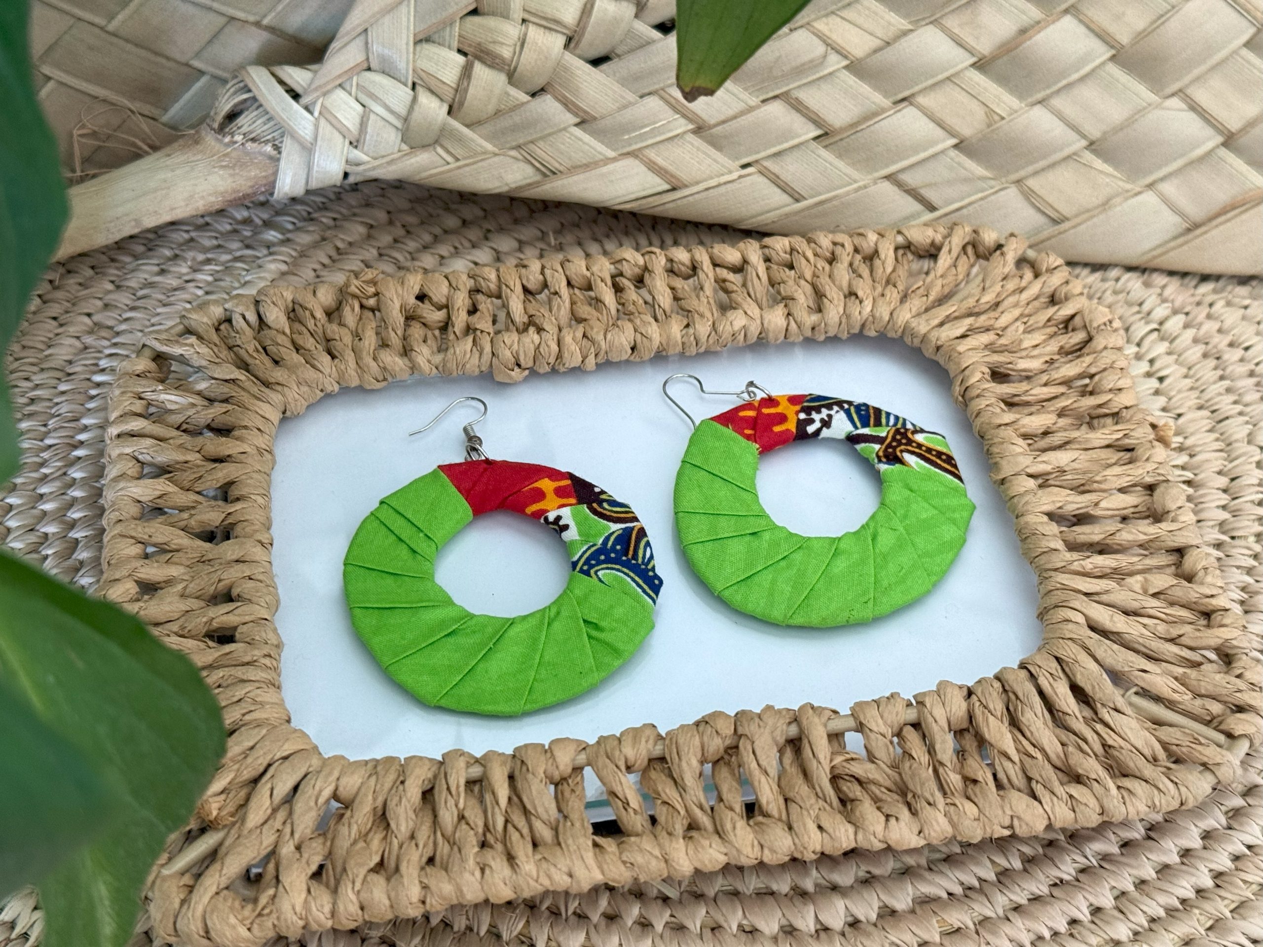 Boucles d’oreilles Vert – 6 cm