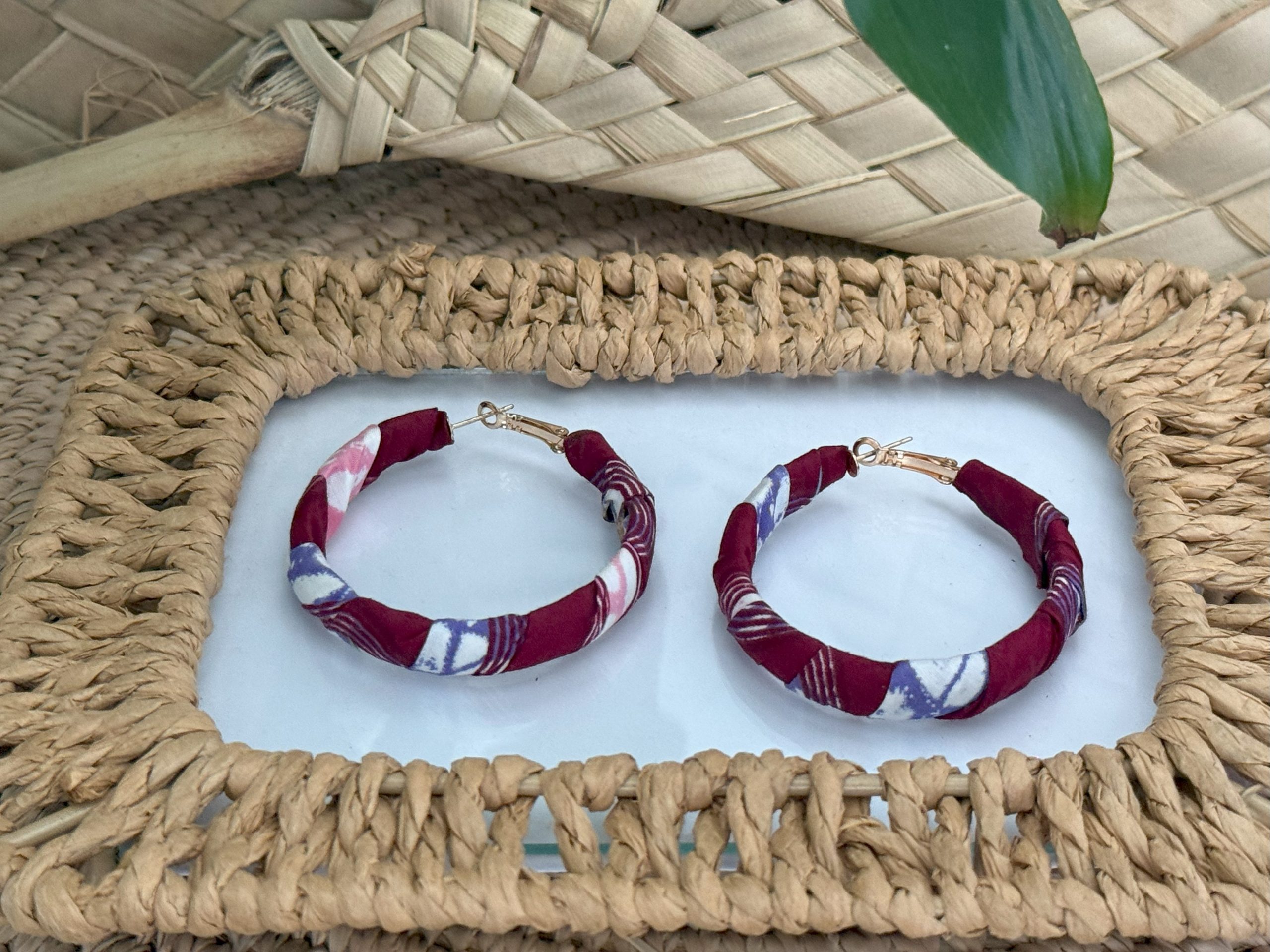 Boucles d'oreilles Rouge bordeaux - 5,5 cm