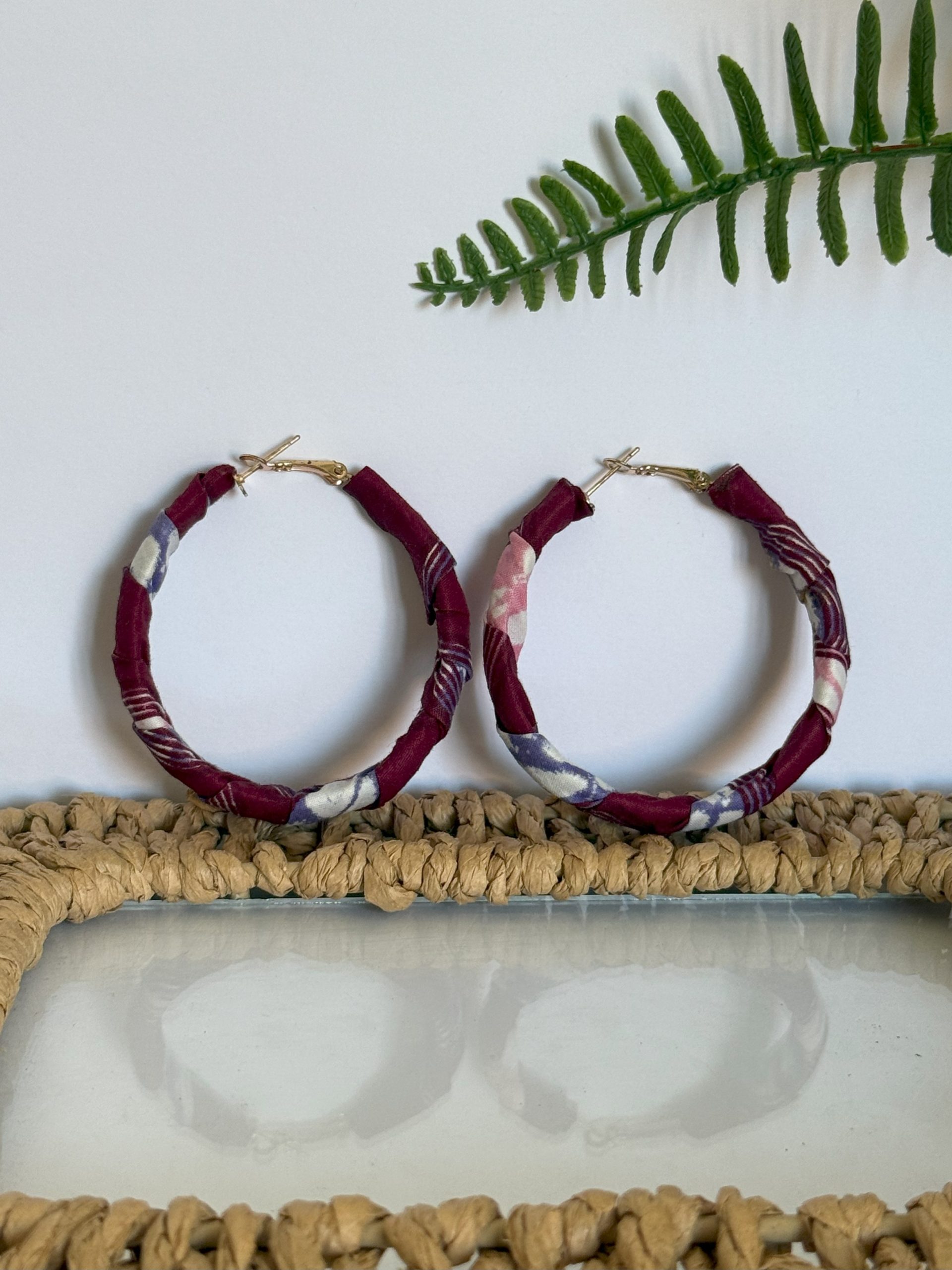 Boucles d'oreilles Rouge bordeaux - 5,5 cm – Image 4