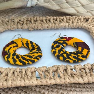 Boucles d'oreilles Orange Noir Rouge - 5,5 cm