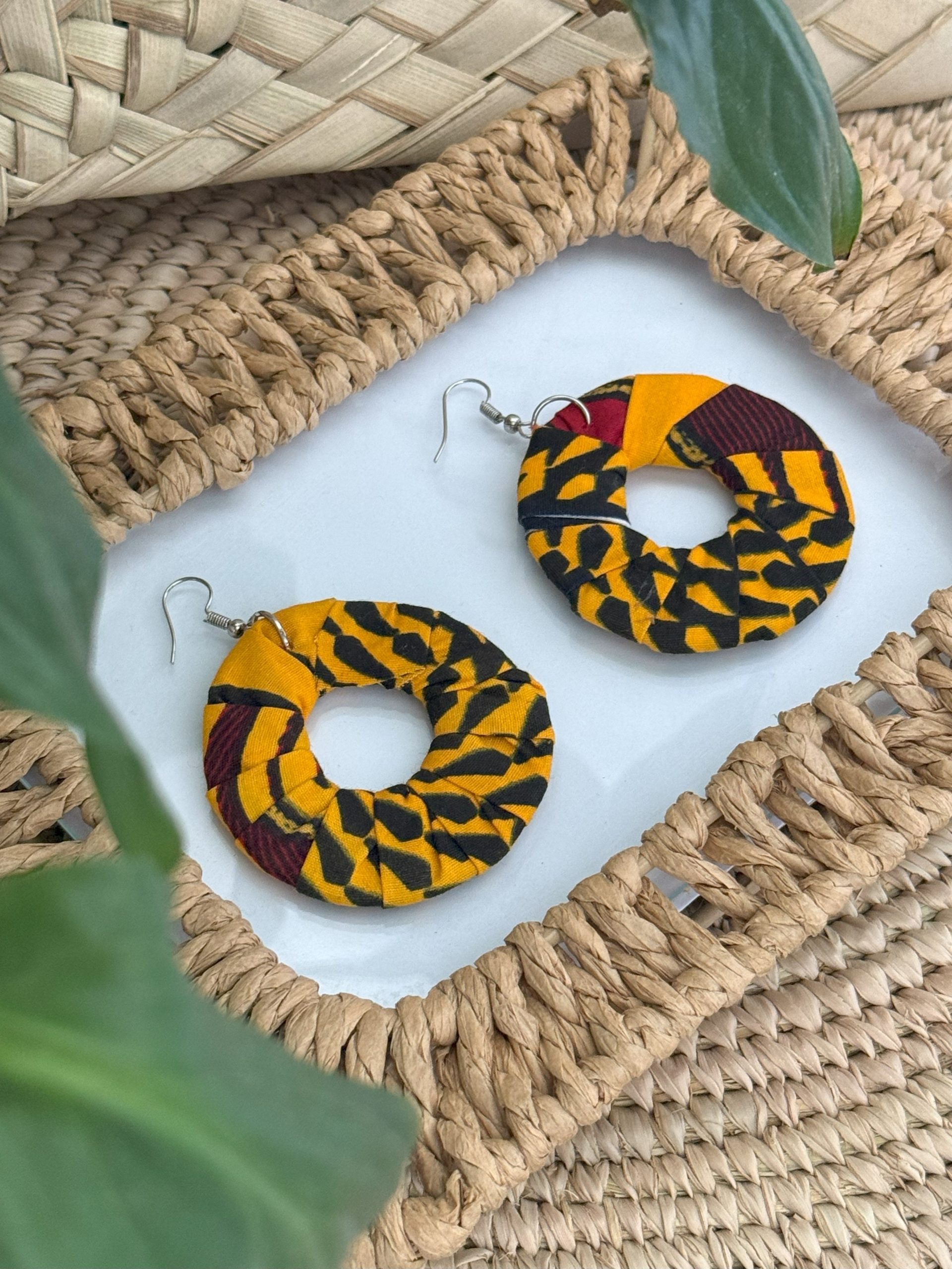 Boucles d'oreilles Orange Noir Rouge - 5,5 cm – Image 3