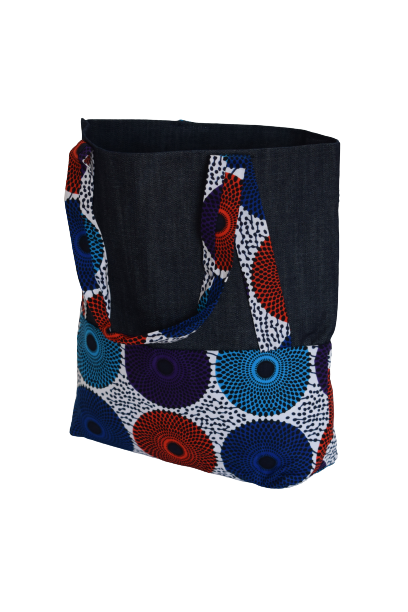 Sac Pagne Jean Bleu Rouge Violet – Image 2
