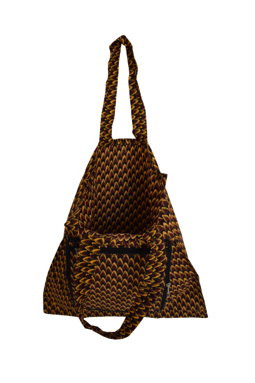 Tote bag pliable Écailles de poisson Orange – Image 3