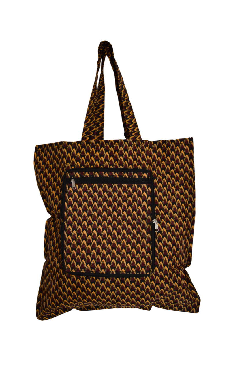 Tote bag pliable Écailles de poisson Orange