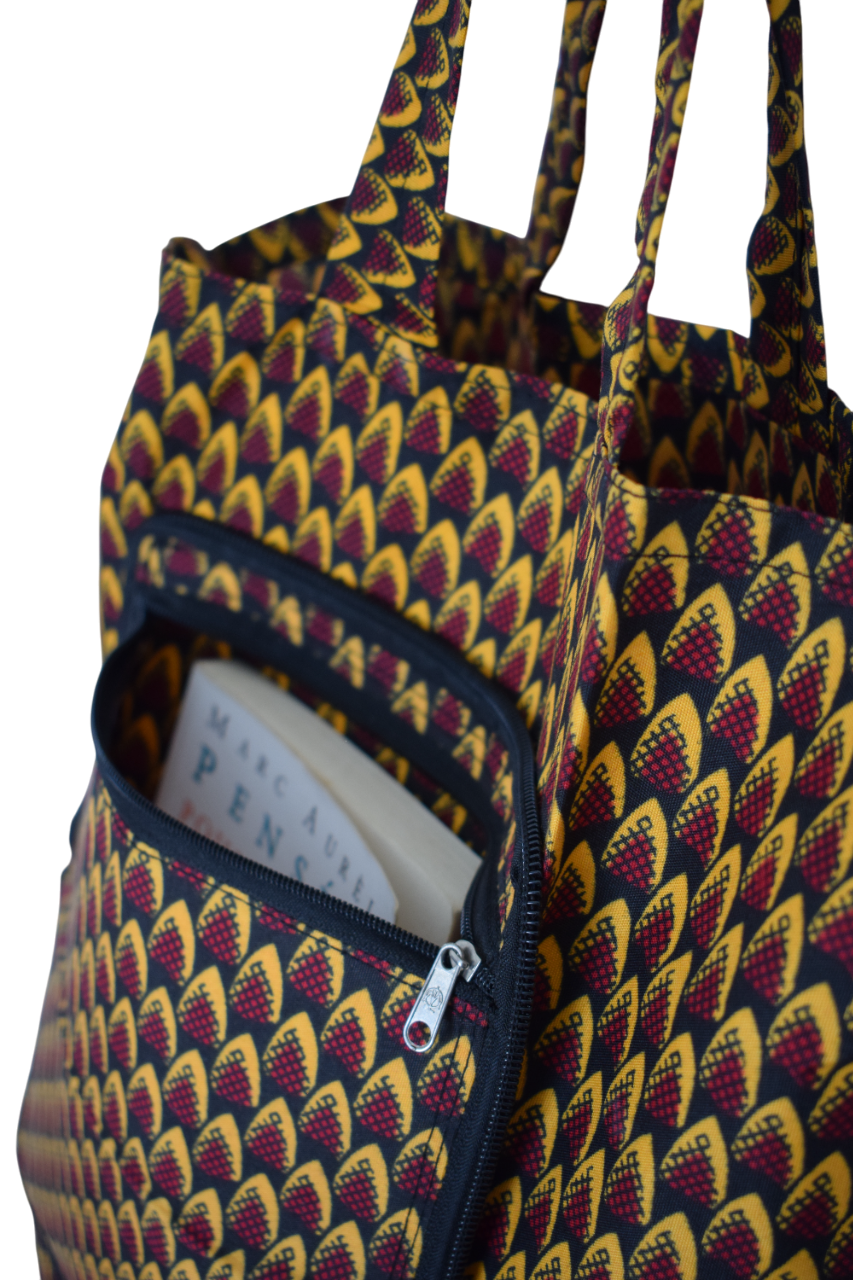Tote bag pliable Écailles de poisson Orange – Image 7
