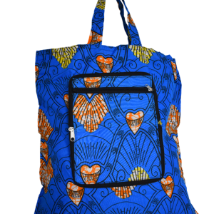 Tote bag pliable Bleu Orange