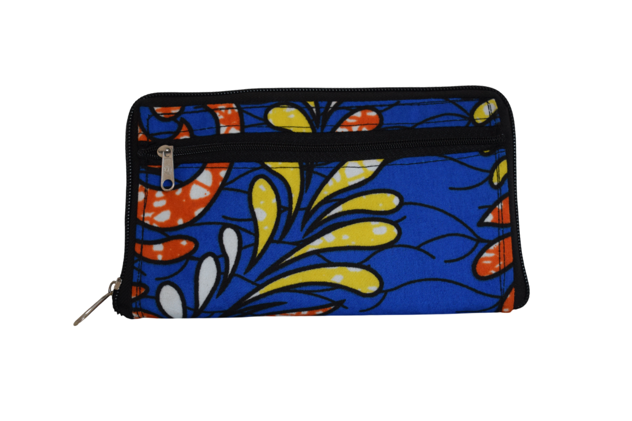 Tote bag pliable Feuilles Bleu Jaune Orange – Image 5