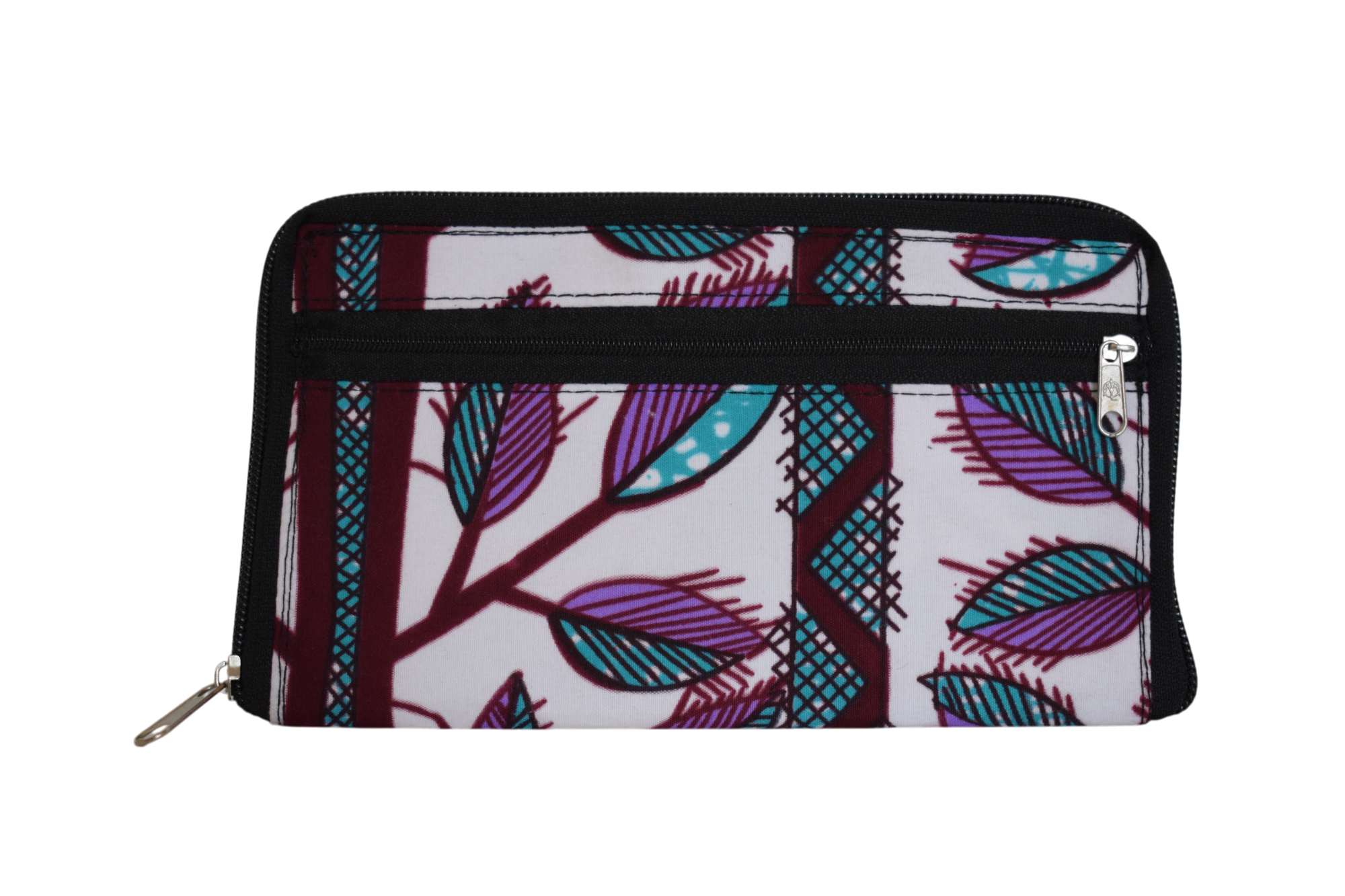 Tote bag pliable Feuilles Violet Turquoise – Image 7