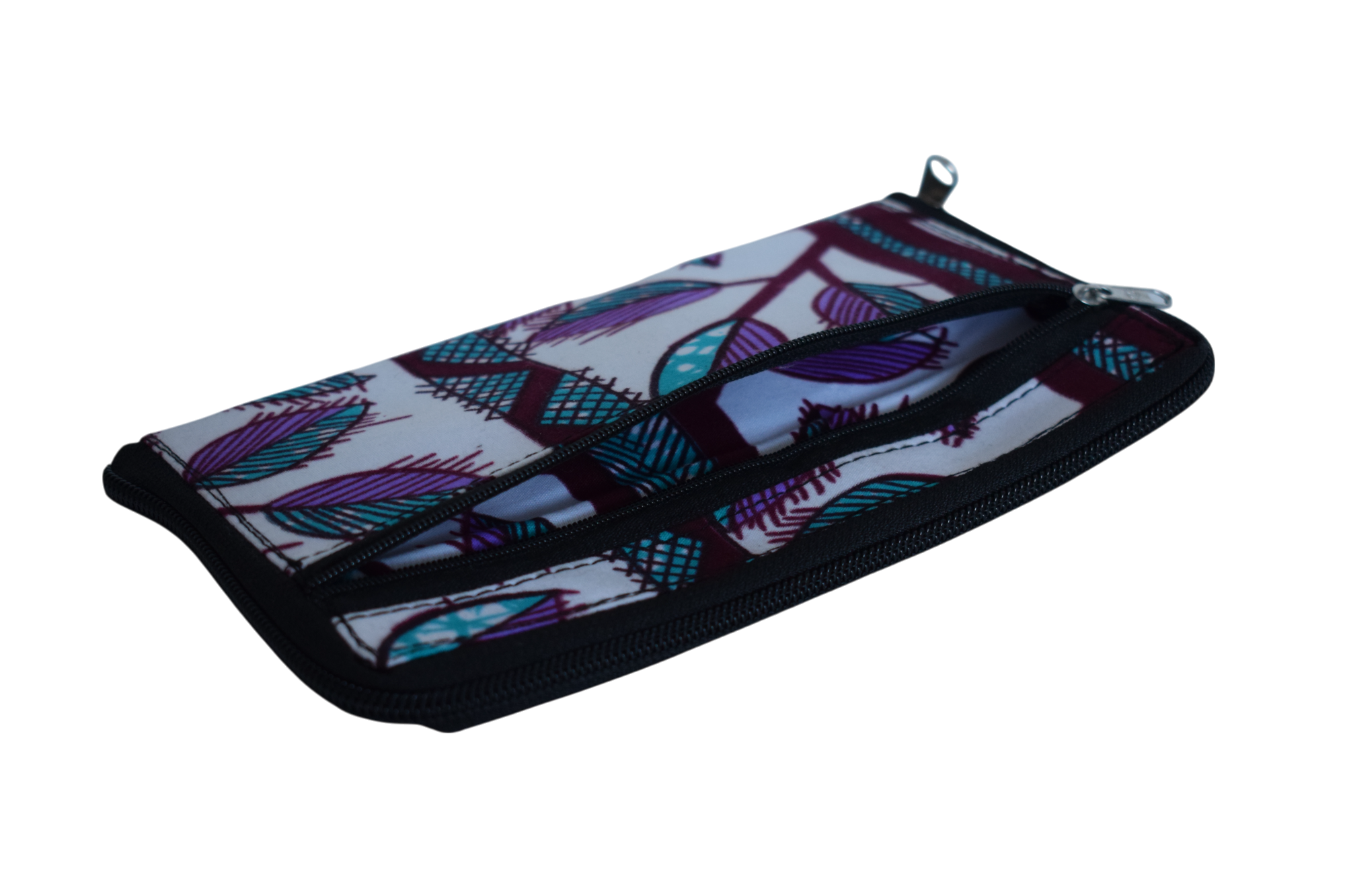 Tote bag pliable Feuilles Violet Turquoise – Image 6
