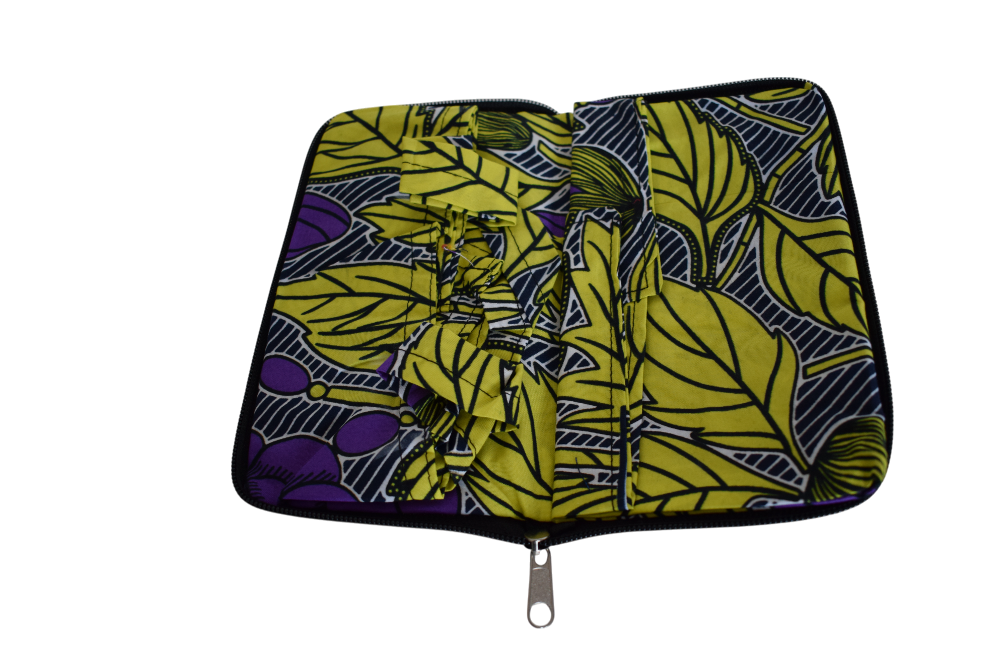 Tote bag pliable Feuilles Jaune Violet – Image 5