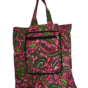 Tote bag pliable Fleurs Framboise