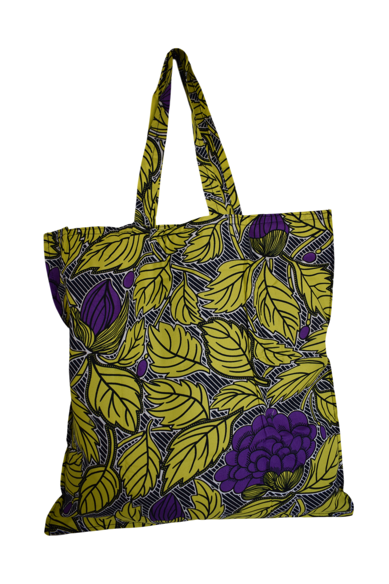 Tote bag pliable Feuilles Jaune Violet – Image 2