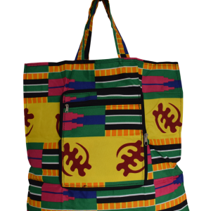 Tote bag pliable Gye Nyame Jaune Vert