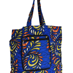 Tote bag pliable Feuilles Bleu Jaune Orange