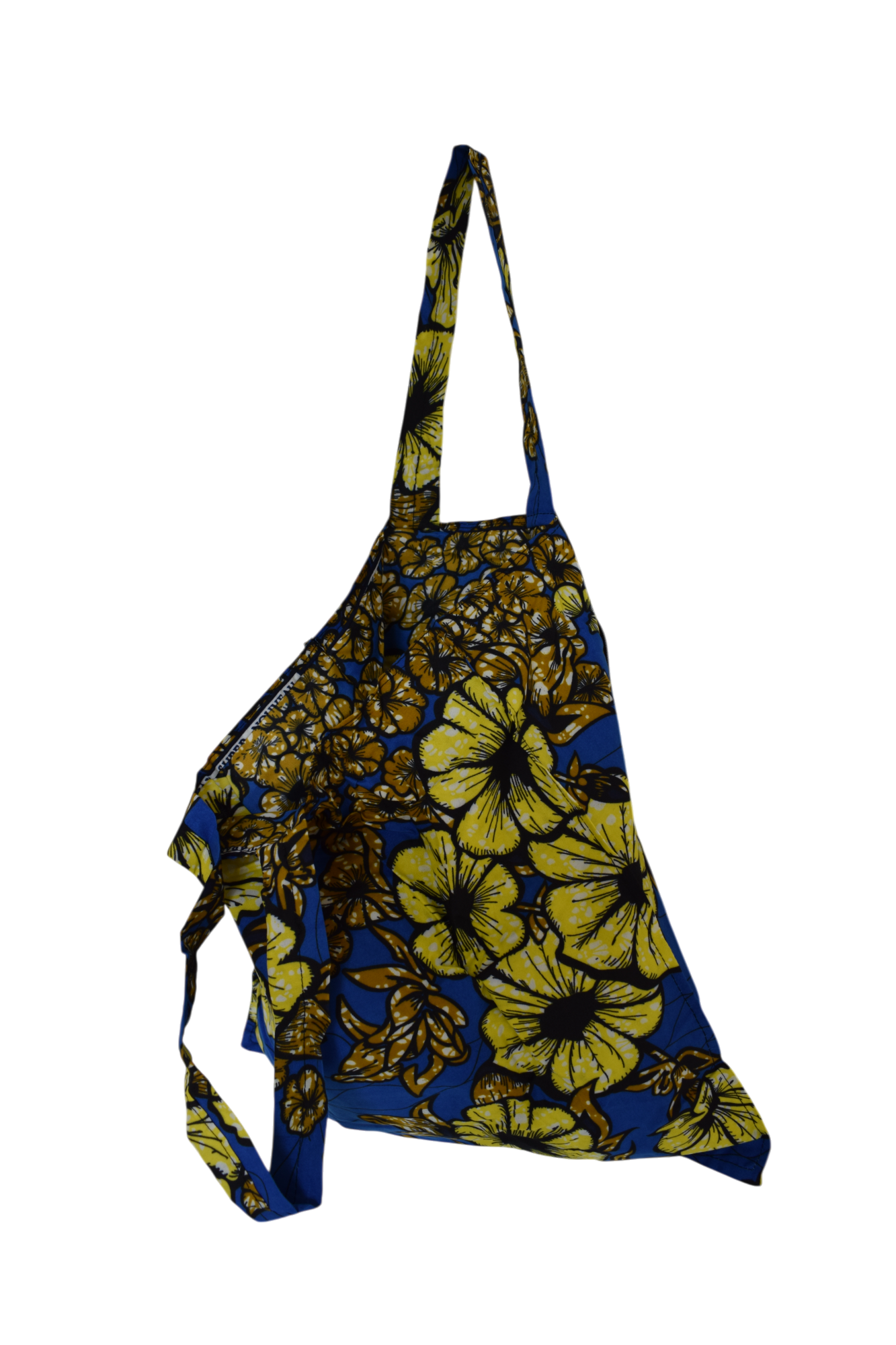 Tote bag pliable Fleurs Jaune Bleu – Image 3