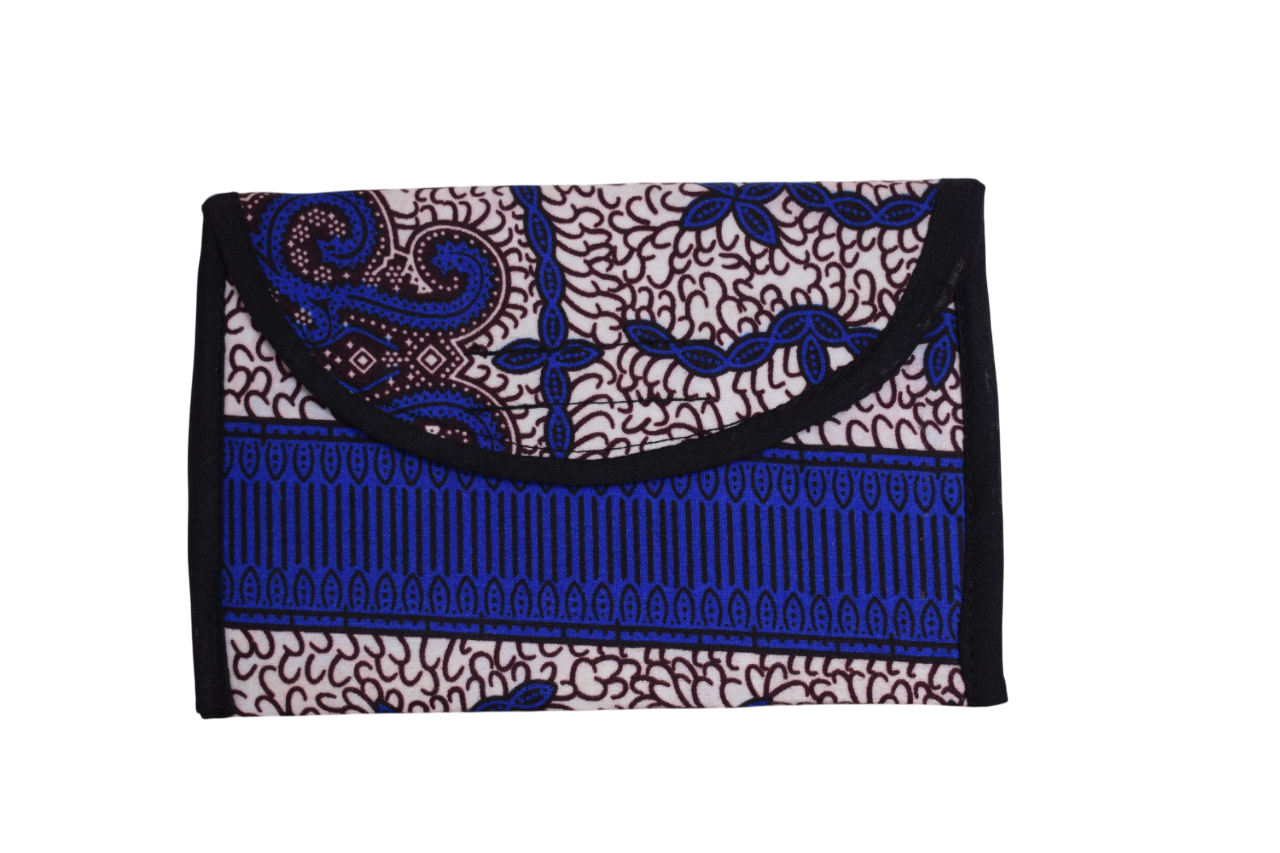 Porte-monnaie Bleu Marron Blanc