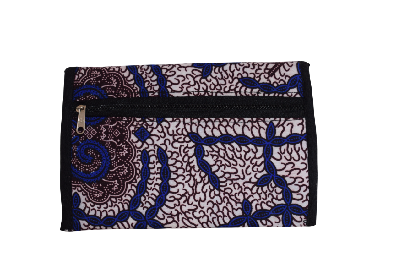 Porte-monnaie Bleu Marron Blanc – Image 2
