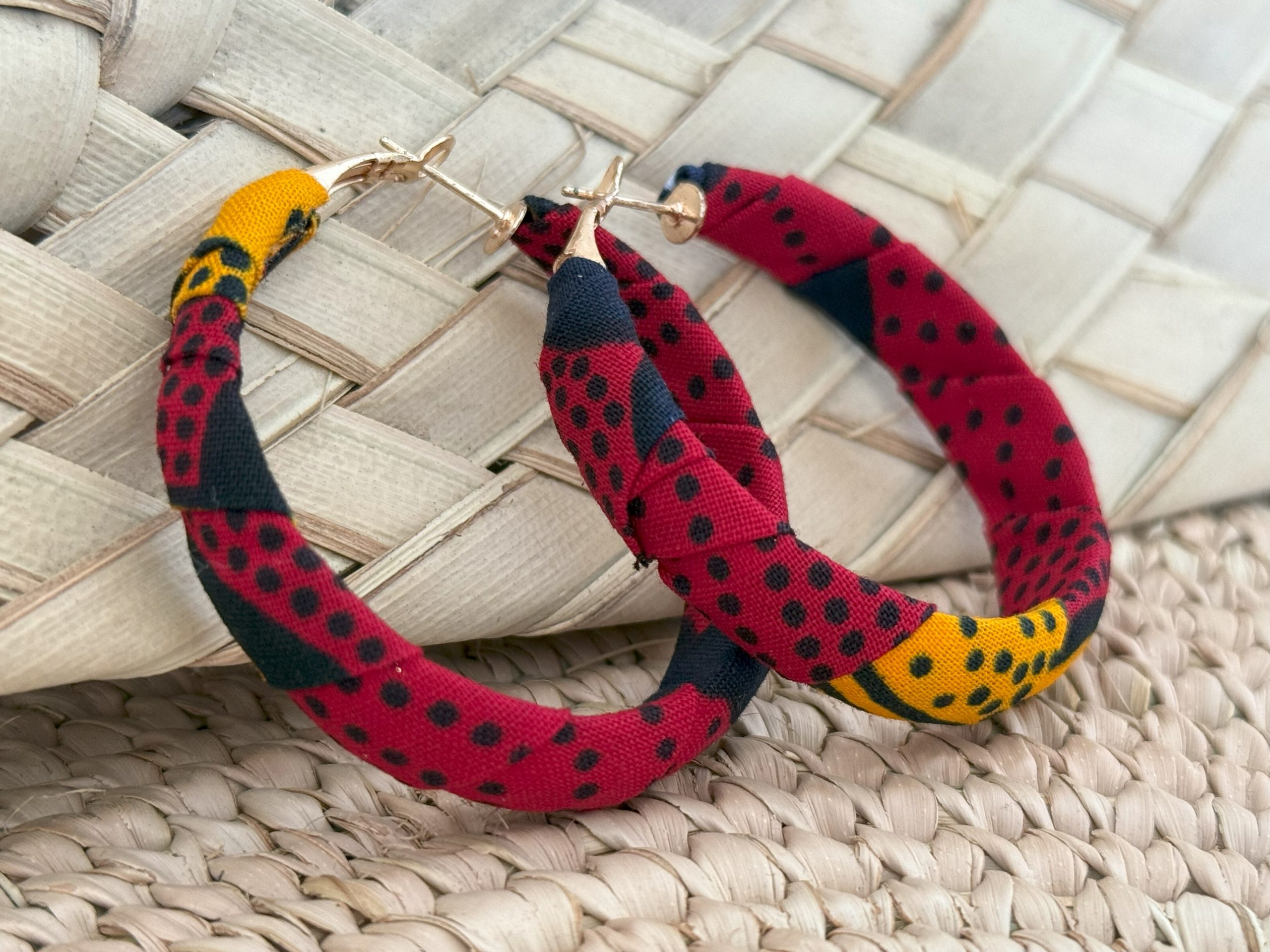Ensemble collier boucles d’oreilles Rouge Orange – Image 3