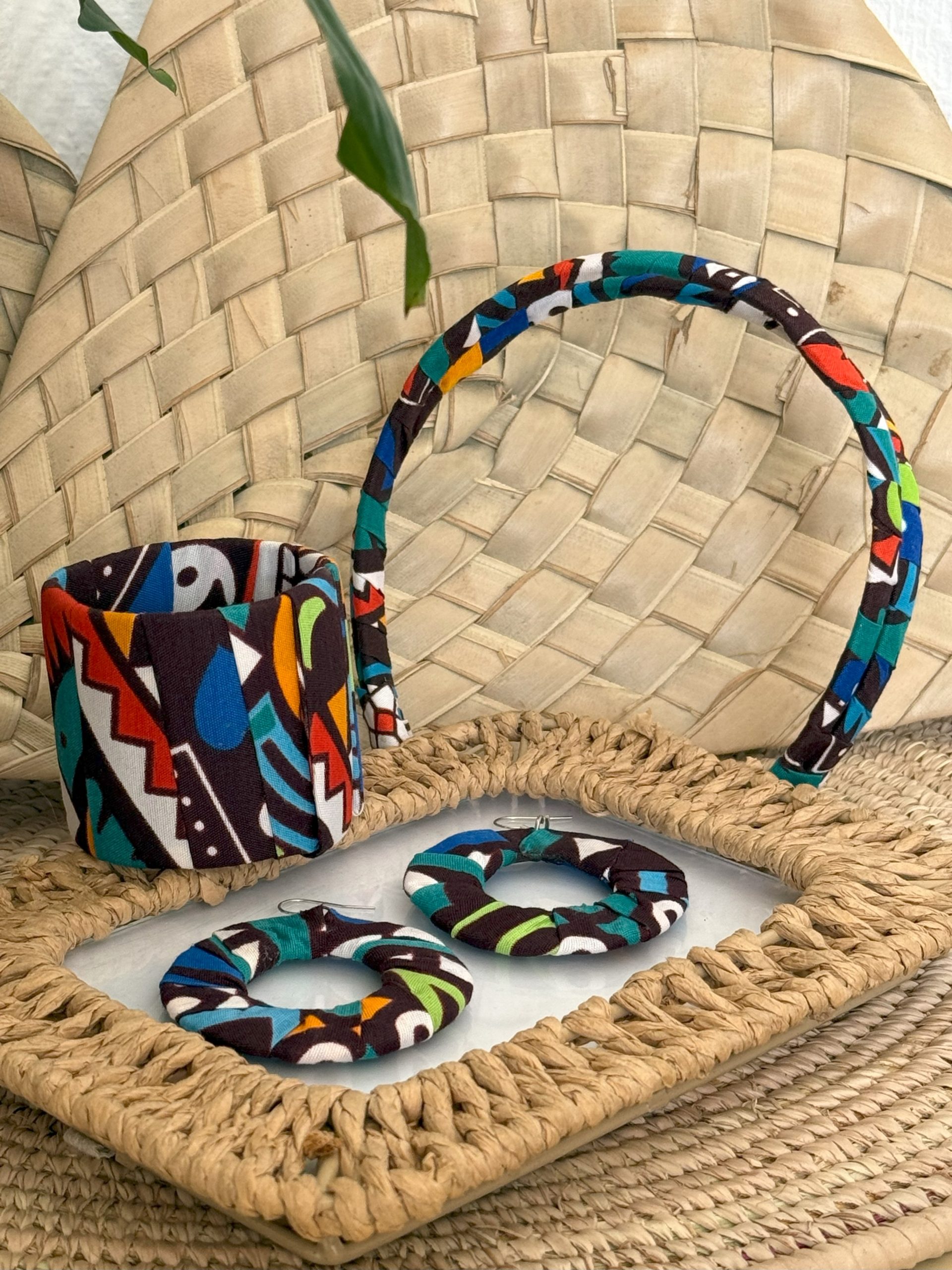 Ensemble serre-tête, bracelet et boucles d’oreilles Multicolore