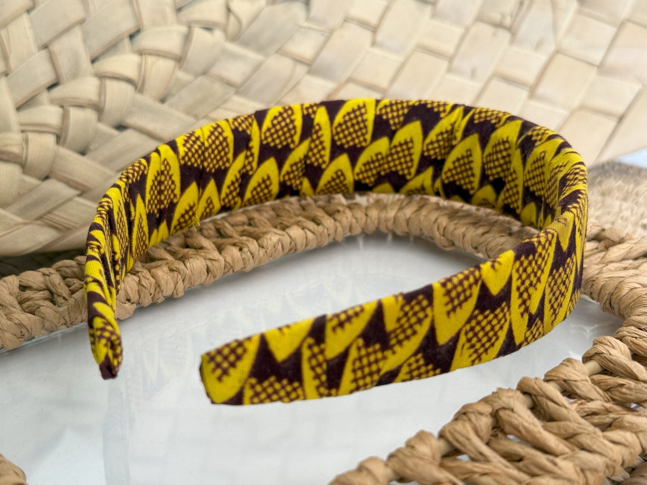 Ensemble serre-tête, bracelets et boucles d'oreilles Jaune Marron – Image 6