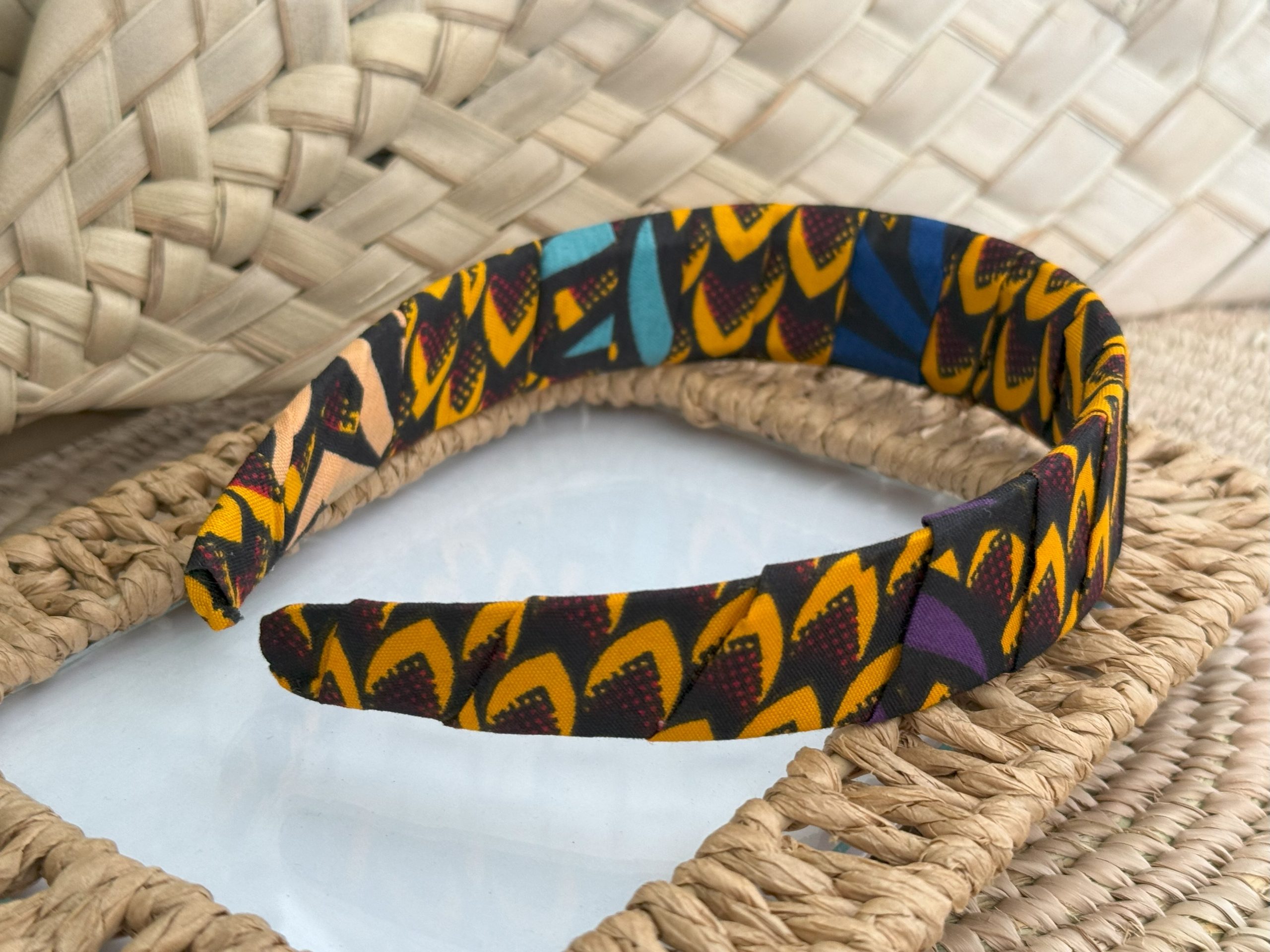 Ensemble serre-tête, bracelet et boucles d’oreilles Orange Noir Rouge – Image 7