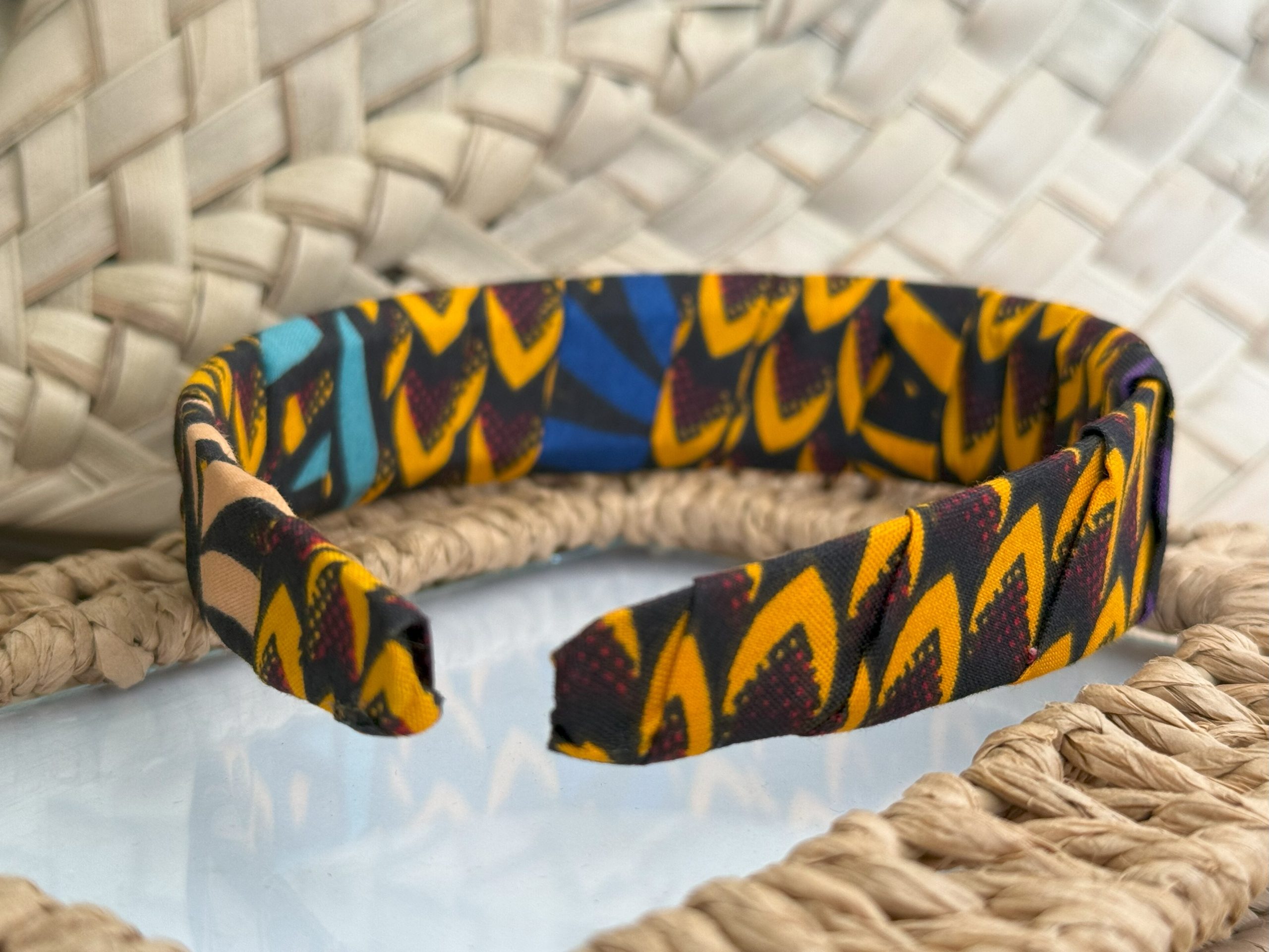 Ensemble serre-tête, bracelet et boucles d’oreilles Orange Noir Rouge – Image 8