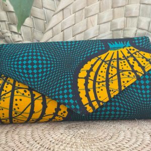 Pochette à main Turquoise Orange Noir