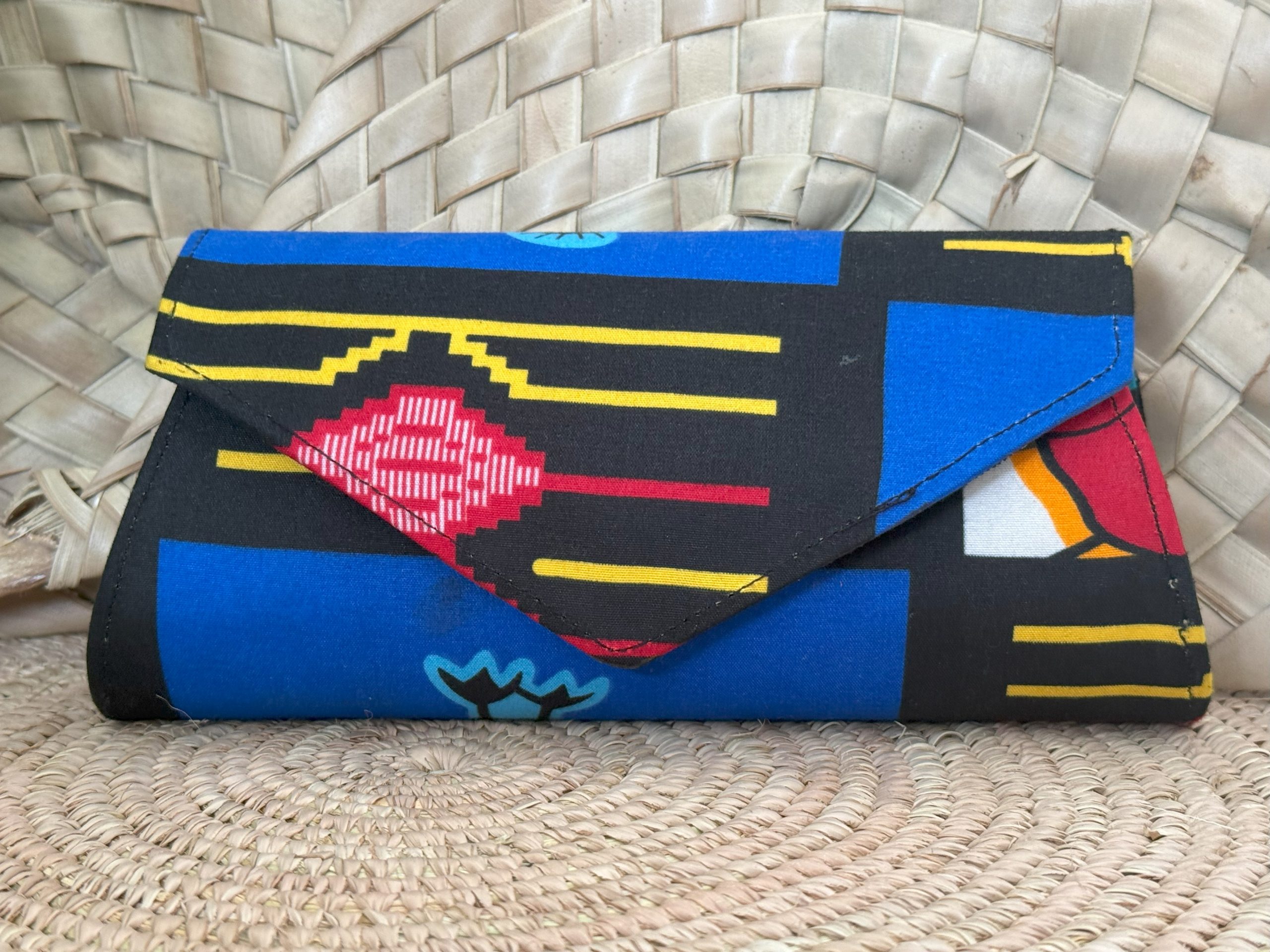 Pochette à main Bleu Jaune Noir Rouge