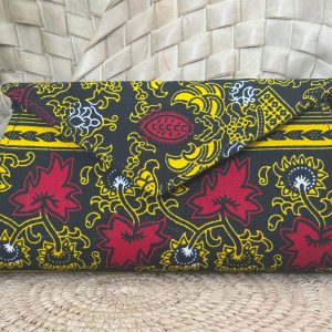 Pochette à main Noir Jaune Rouge Fleurs