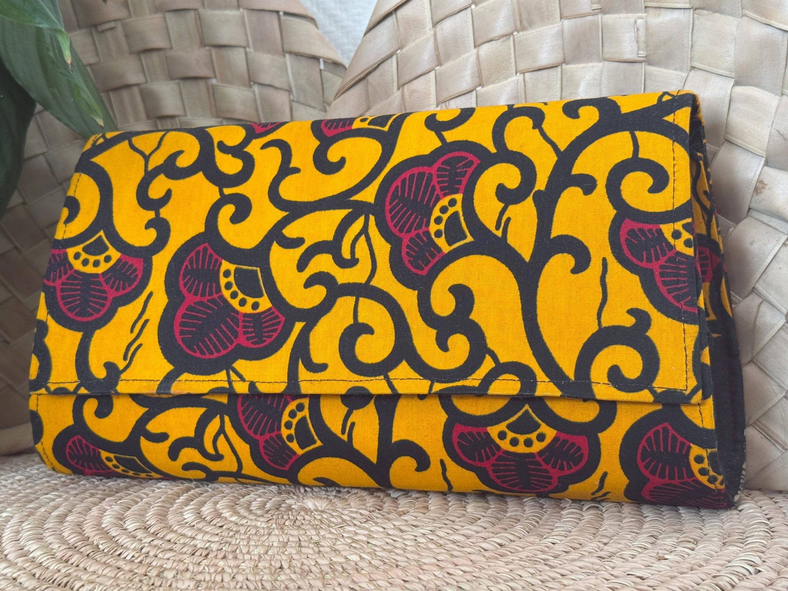 Pochette à main Orange Fleurs