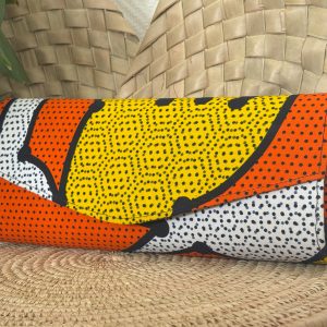 Pochette à main longue Orange Jaune Blanc