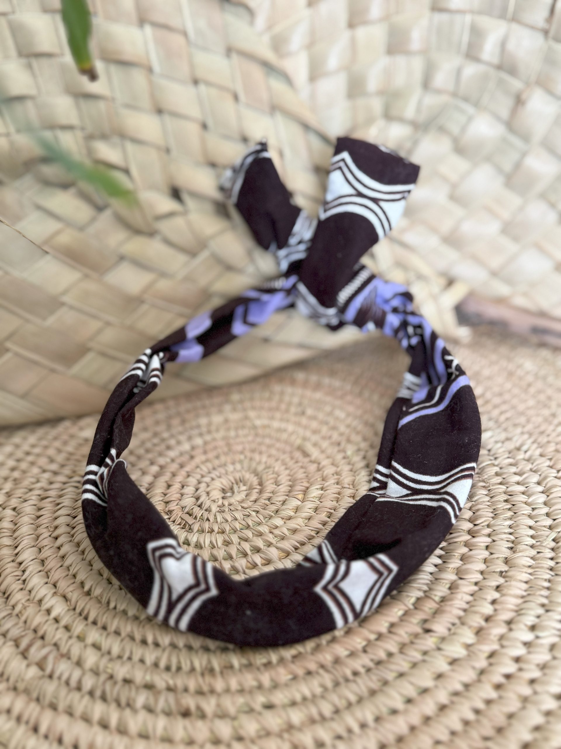 Bandeau Marron Violet Blanc