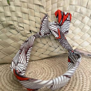 Bandeau Blanc Marron Orange