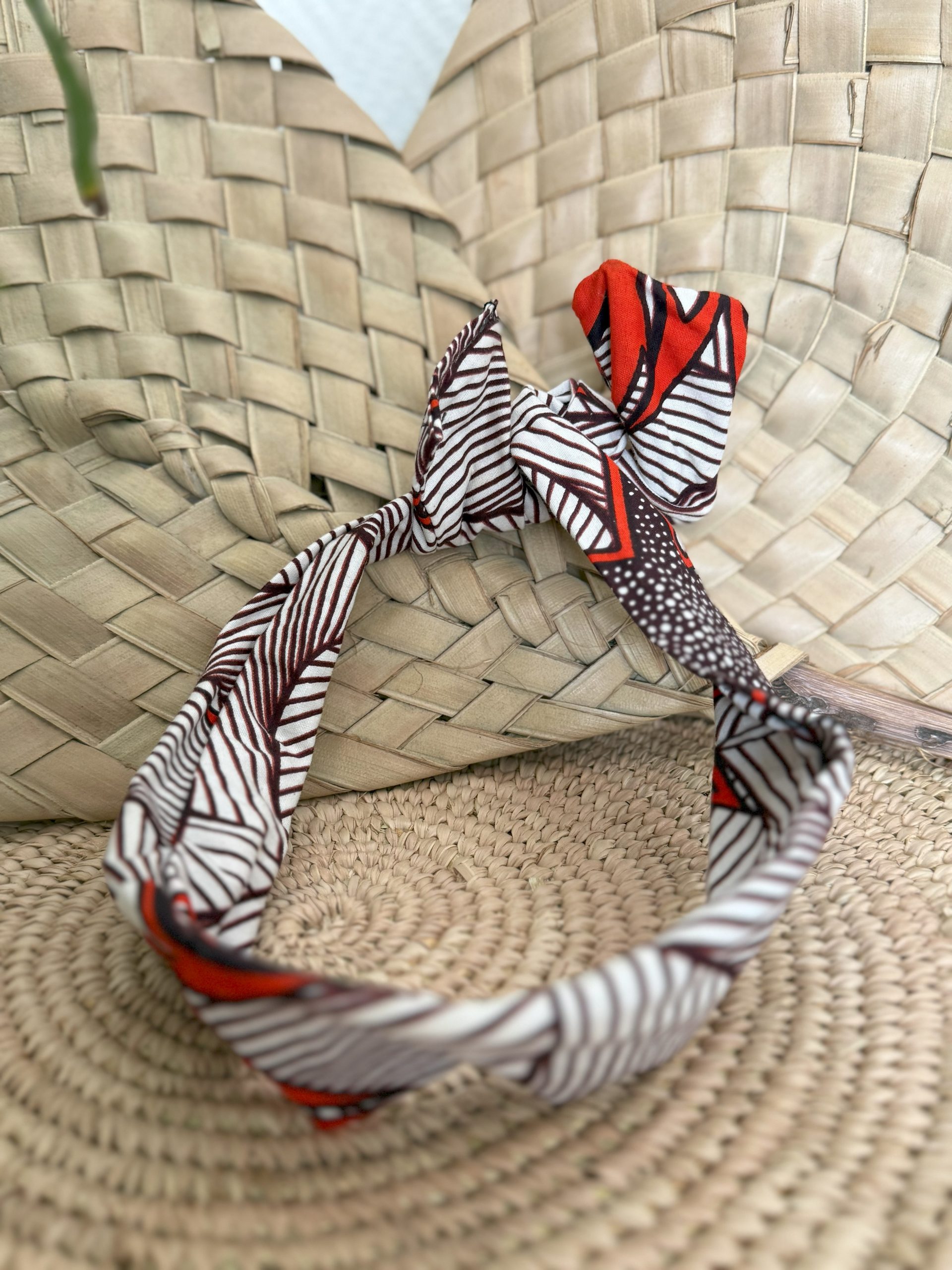 Bandeau Blanc Marron Orange