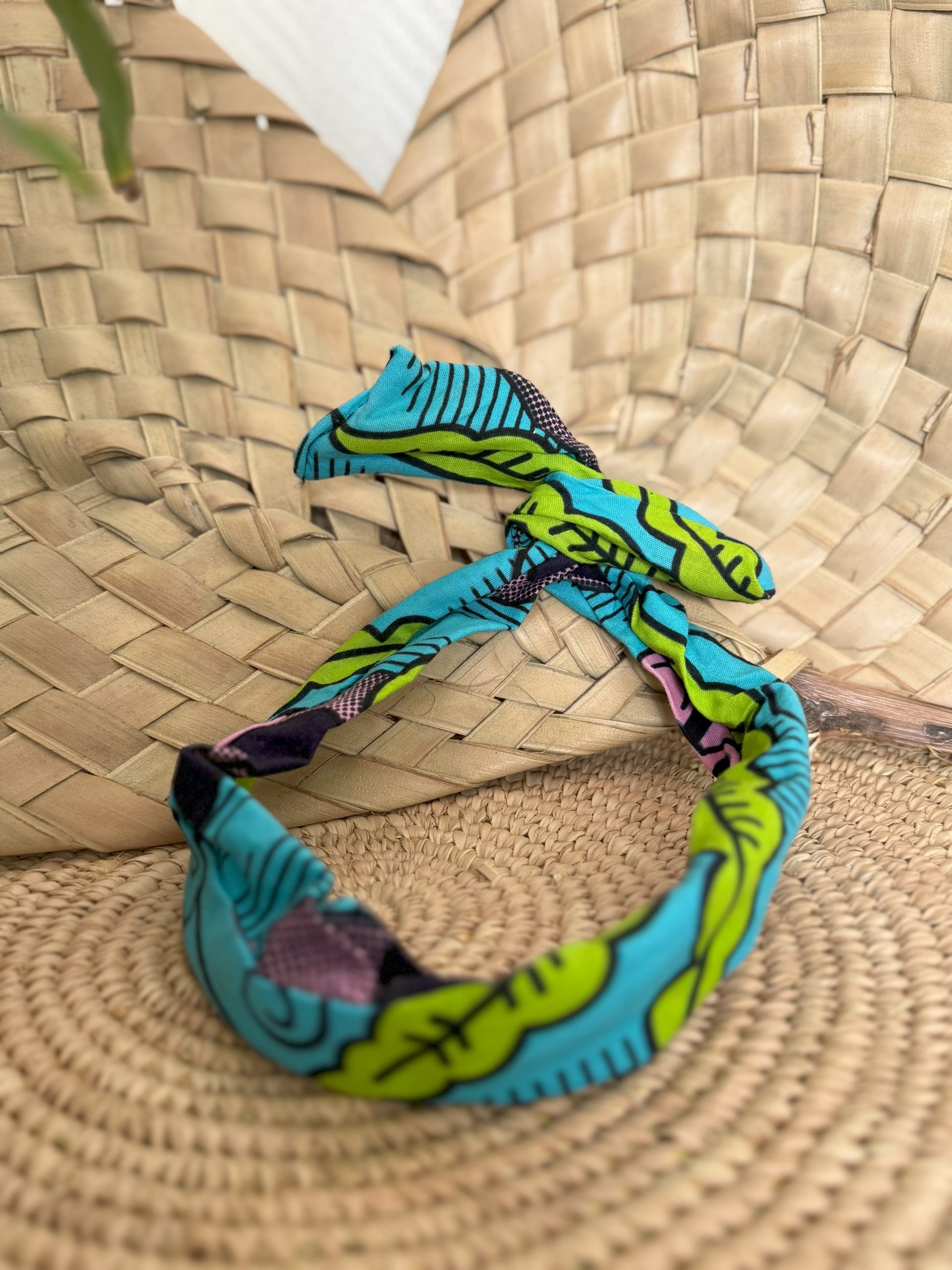 Bandeau Bleu turquoise Vert Rose
