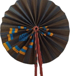 Éventail Noir Bleu Orange pâle