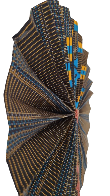Éventail Noir Bleu Orange pâle – Image 4
