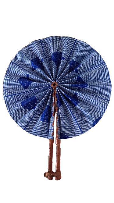 Éventail Calebasse Bleu Blanc – Image 2